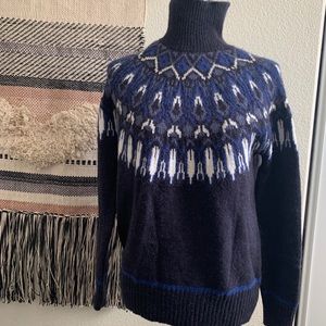 H&M L.O.G.G Navy Fair Isle sweater